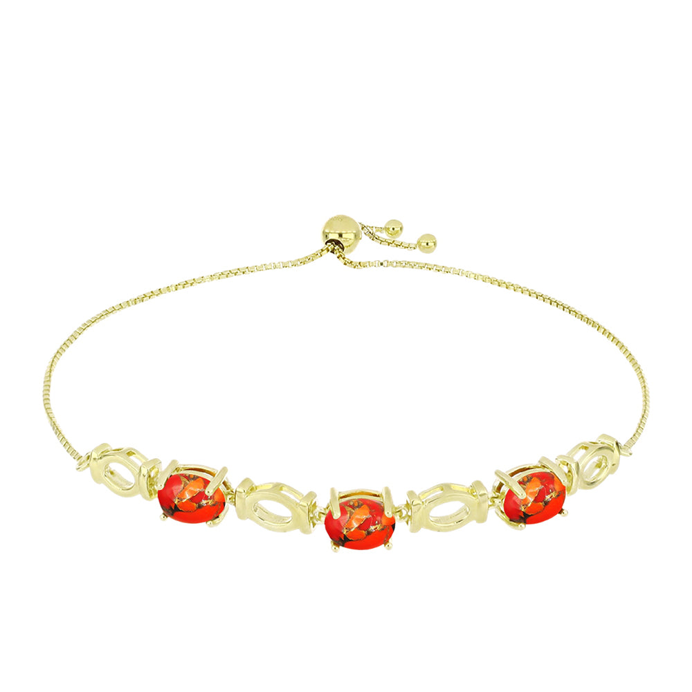 Goldplattiertes Silberarmband mit Mohave-Türkis 1 