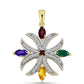 Goldplattierter Silberanhänger mit marokkanischem Amethyst und Zitrin aus dem Ural