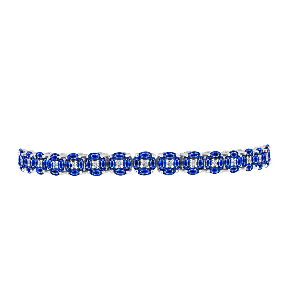 Silberarmband mit australischem blauem Saphir und weißem Topas 2 