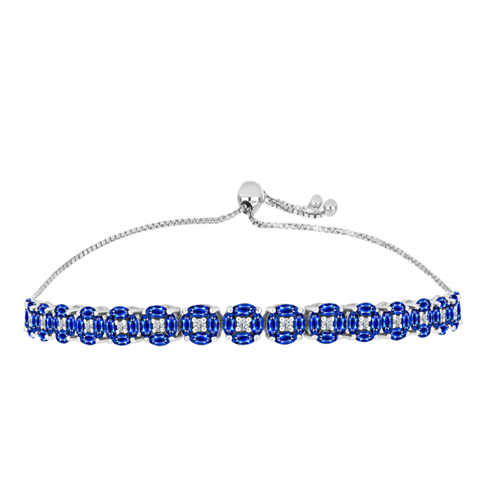 Silberarmband mit australischem blauem Saphir und weißem Topas