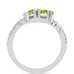 Silberring mit Peridot aus Changbai und weißem Topas