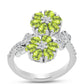 Silberring mit Peridot aus Changbai und weißem Topas