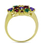 Goldplattierter Silberring mit marokkanischem Amethyst und grünem Achat