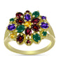 Goldplattierter Silberring mit marokkanischem Amethyst und grünem Achat