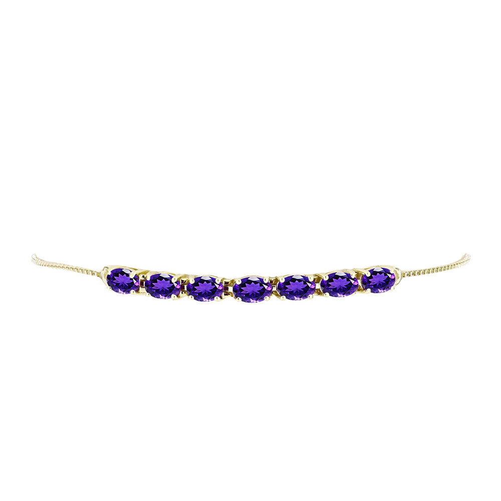 Goldplattiertes Silberarmband mit marokkanischem Amethyst 2 