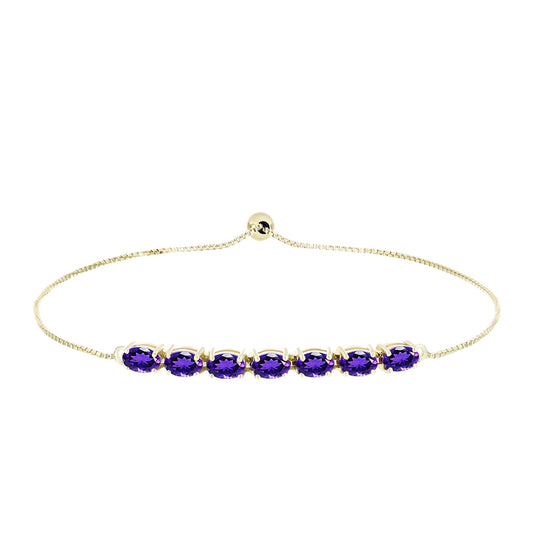 Goldplattiertes Silberarmband mit marokkanischem Amethyst