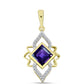 Goldplattierter Silberanhänger mit marokkanischem Amethyst und weißem Topas