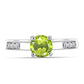 Silberring mit Peridot aus Changbai und weißem Topas