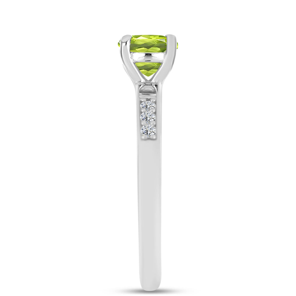 Silberring mit Peridot aus Changbai und weißem Topas 4 