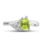 Silberring mit Peridot aus Changbai und weißem Topas