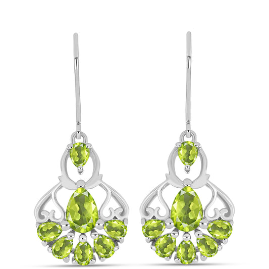 Silberohrringe mit Peridot aus Changbai