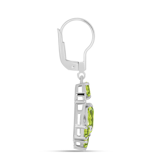 Silberohrringe mit Peridot aus Changbai