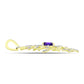 Goldplattierter Silberanhänger mit marokkanischem Amethyst und weißem Topas