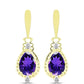 Goldplattierte Silberohrringe mit marokkanischem Amethyst und weißem Topas