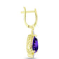 Goldplattierte Silberohrringe mit marokkanischem Amethyst und weißem Topas