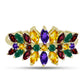 Goldplattierter Silberring mit marokkanischem Amethyst und Zitrin aus dem Ural