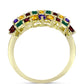 Goldplattierter Silberring mit marokkanischem Amethyst und Zitrin aus dem Ural