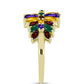 Goldplattierter Silberring mit marokkanischem Amethyst und Zitrin aus dem Ural