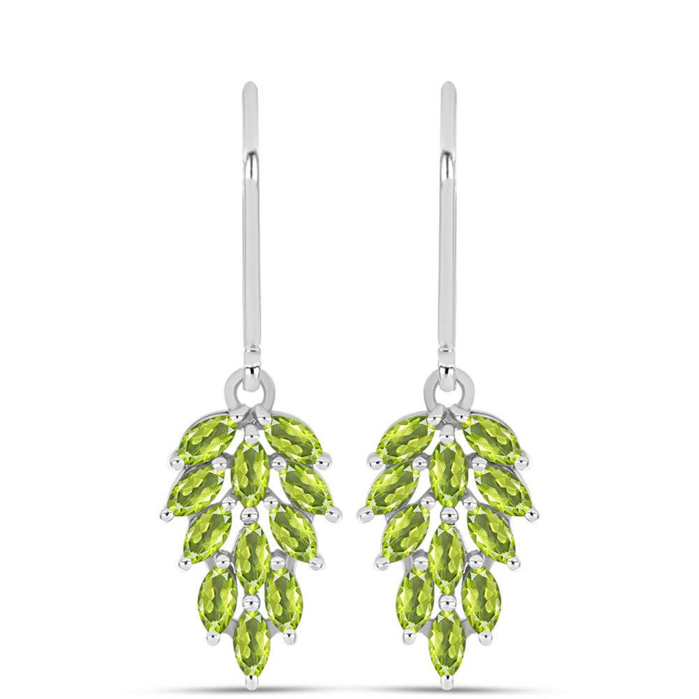 Silberohrringe mit Peridot aus Changbai