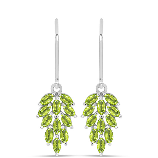 Silberohrringe mit Peridot aus Changbai
