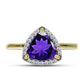 Goldplattierter Silberring mit marokkanischem Amethyst und weißem Topas