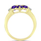 Goldplattierter Silberring mit marokkanischem Amethyst und weißem Topas