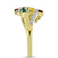 Goldplattierter Silberring mit marokkanischem Amethyst und Zitrin aus dem Ural