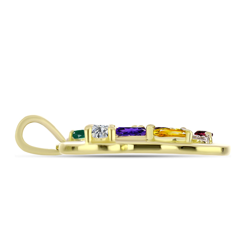 Goldplattierter Silberanhänger mit marokkanischem Amethyst und weißem Topas