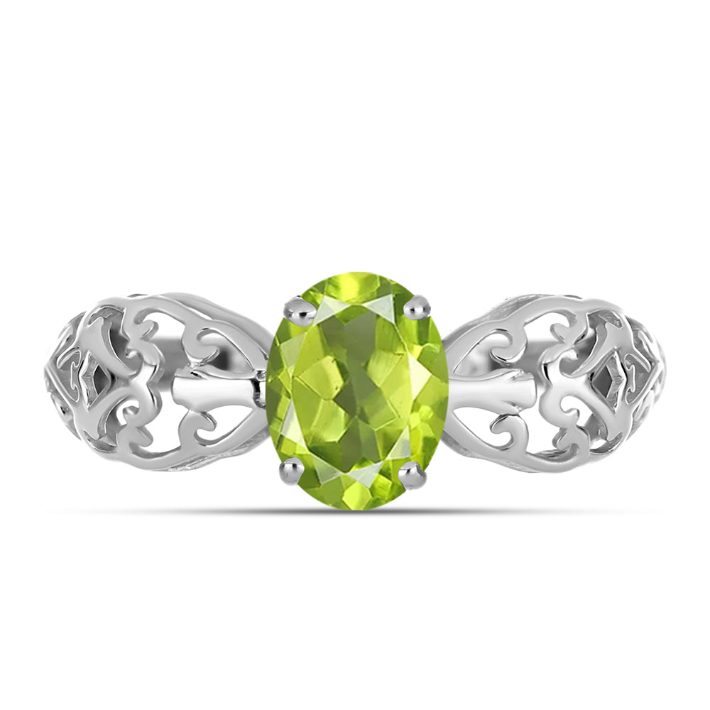 Silberring mit Peridot aus Changbai