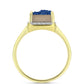 Goldplattierter Silberring mit blauer Druse und weißem Topas