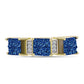 Goldplattierter Silberring mit blauer Druse und weißem Topas