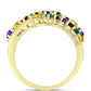 Goldplattierter Silberring mit marokkanischem Amethyst und Zitrin aus dem Ural