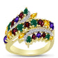 Goldplattierter Silberring mit marokkanischem Amethyst und Zitrin aus dem Ural
