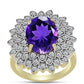 Goldplattierter Silberring mit marokkanischem Amethyst und weißem Topas