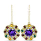 Goldplattierte Silberohrringe mit marokkanischem Amethyst und Zitrin aus dem Ural