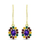 Goldplattierte Silberohrringe mit marokkanischem Amethyst und Zitrin aus dem Ural