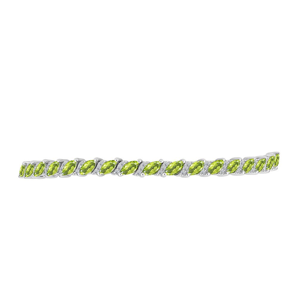 Silberarmband mit Peridot aus Changbai und weißem Topas 2 