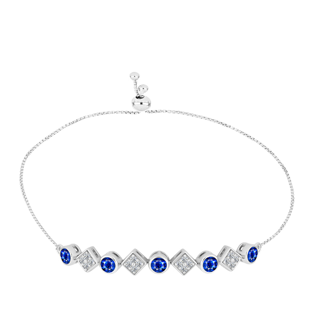 Silberarmband mit australischem blauem Saphir und weißem Topas 1 