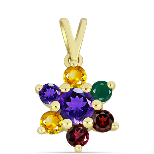 Goldplattierter Silberanhänger mit marokkanischem Amethyst