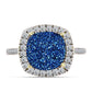Goldplattierter Silberring mit blauer Druse und weißem Topas