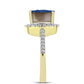 Goldplattierter Silberring mit blauer Druse und weißem Topas