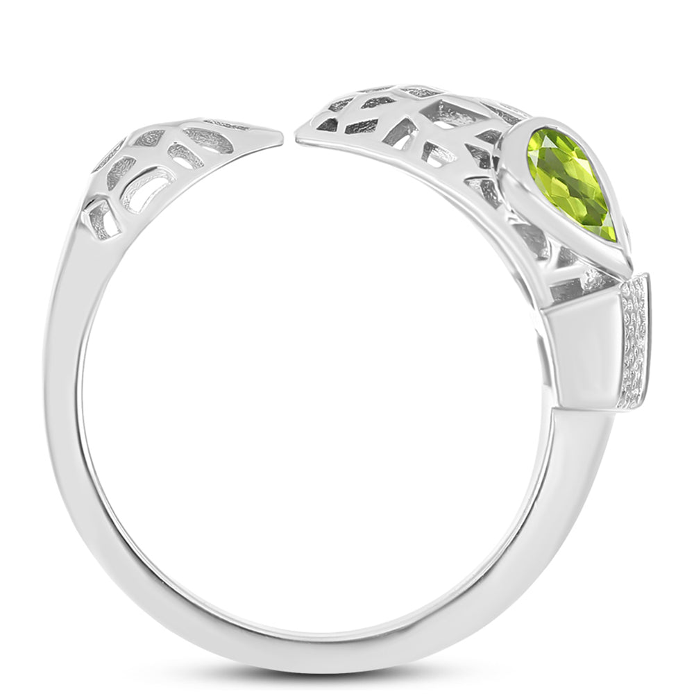 Silberring mit Peridot aus Changbai