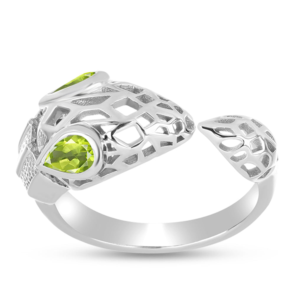 Silberring mit Peridot aus Changbai