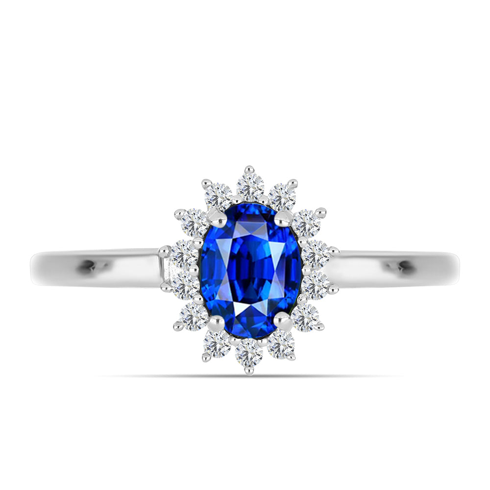 Silberring mit australischem blauem Saphir und weißem Topas