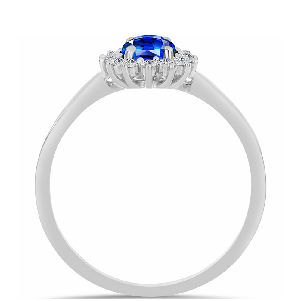 Silberring mit australischem blauem Saphir und weißem Topas 2 