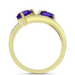 Goldplattierter Silberring mit marokkanischem Amethyst und weißem Topas