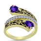 Goldplattierter Silberring mit marokkanischem Amethyst und weißem Topas