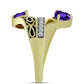 Goldplattierter Silberring mit marokkanischem Amethyst und weißem Topas
