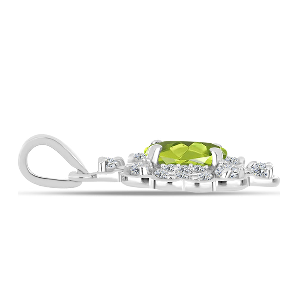 Silberanhänger mit Peridot aus Changbai und weißem Topas