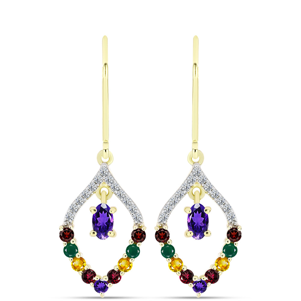 Goldplattierte Silberohrringe mit marokkanischem Amethyst